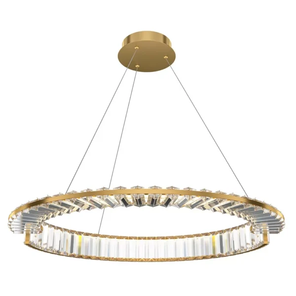 Suspension Krone ronde base en métal avec diffuseur en verre transparent au design contemporain par Maytoni