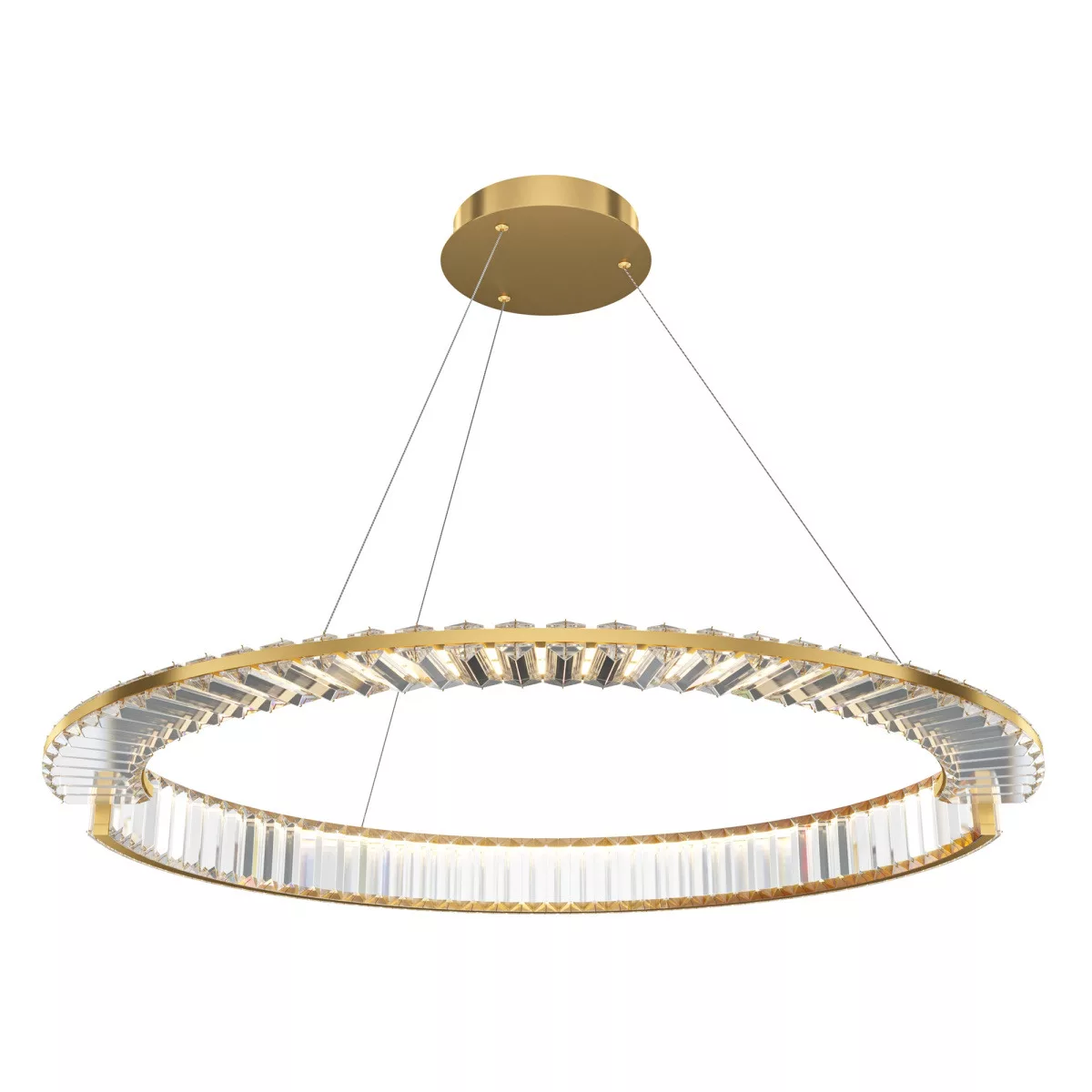 Suspension Krone ronde base en métal avec diffuseur en verre transparent au design contemporain par Maytoni