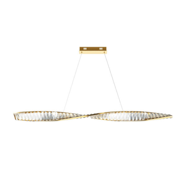 Suspension Krone linéaire base en métal avec diffuseur en verre transparent au design contemporain par Maytoni