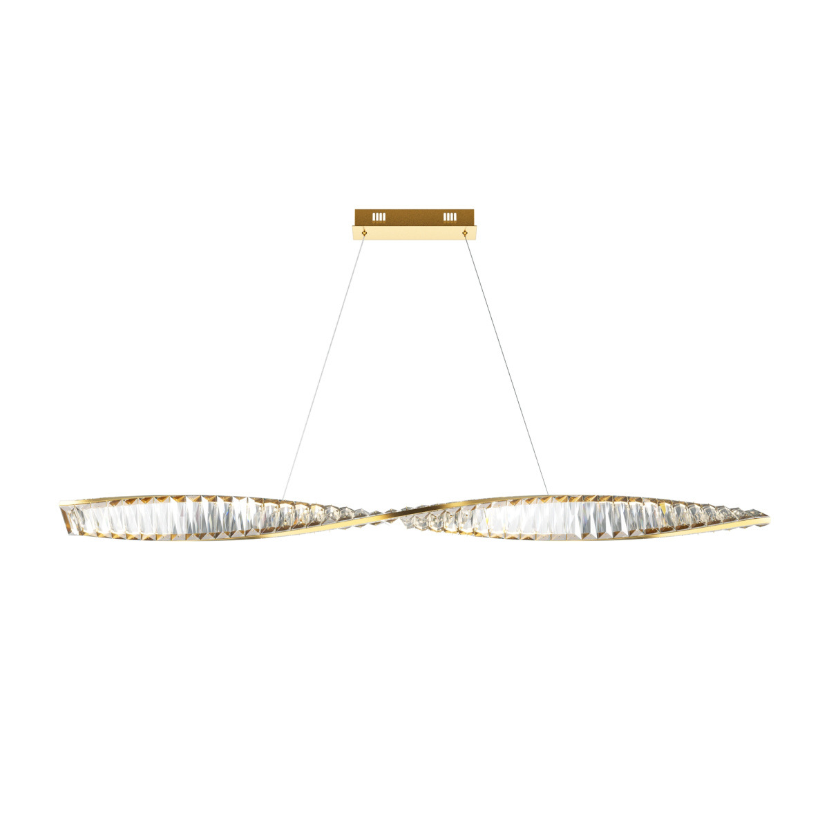 Suspension Krone linéaire base en métal avec diffuseur en verre transparent au design contemporain par Maytoni