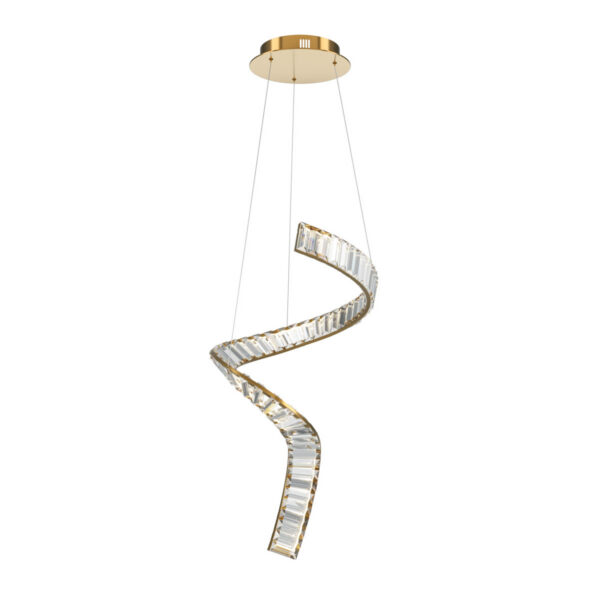 Suspension Krone spirale base en métal avec diffuseur en verre transparent au design contemporain par Maytoni