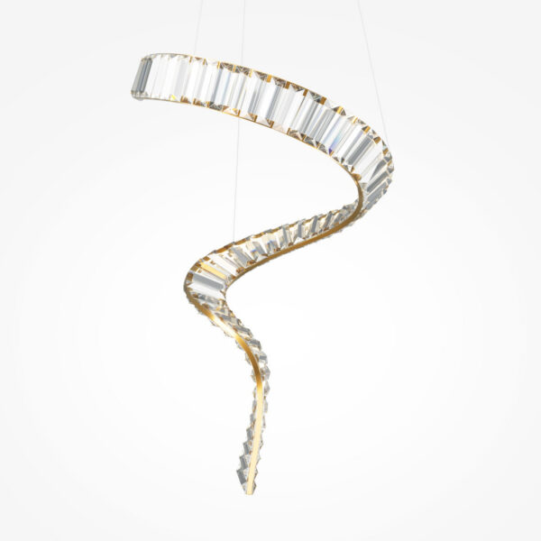 Suspension Krone spirale base en métal avec diffuseur en verre transparent au design contemporain par Maytoni