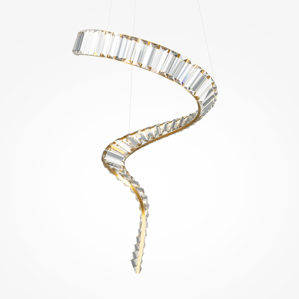 Suspension Krone spirale base en métal avec diffuseur en verre transparent au design contemporain par Maytoni