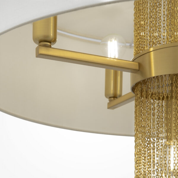 Suspension Impressive base en acier inoxydable avec abat-jour en tissu blanc au design contemporain par Maytoni