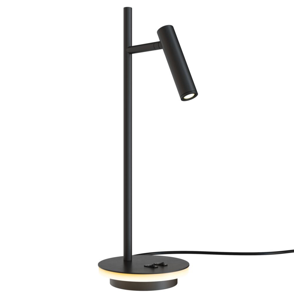 Lampe à poser Estudo base en métal avec abat-jour cylindrique rotatif au design contemporain par Maytoni