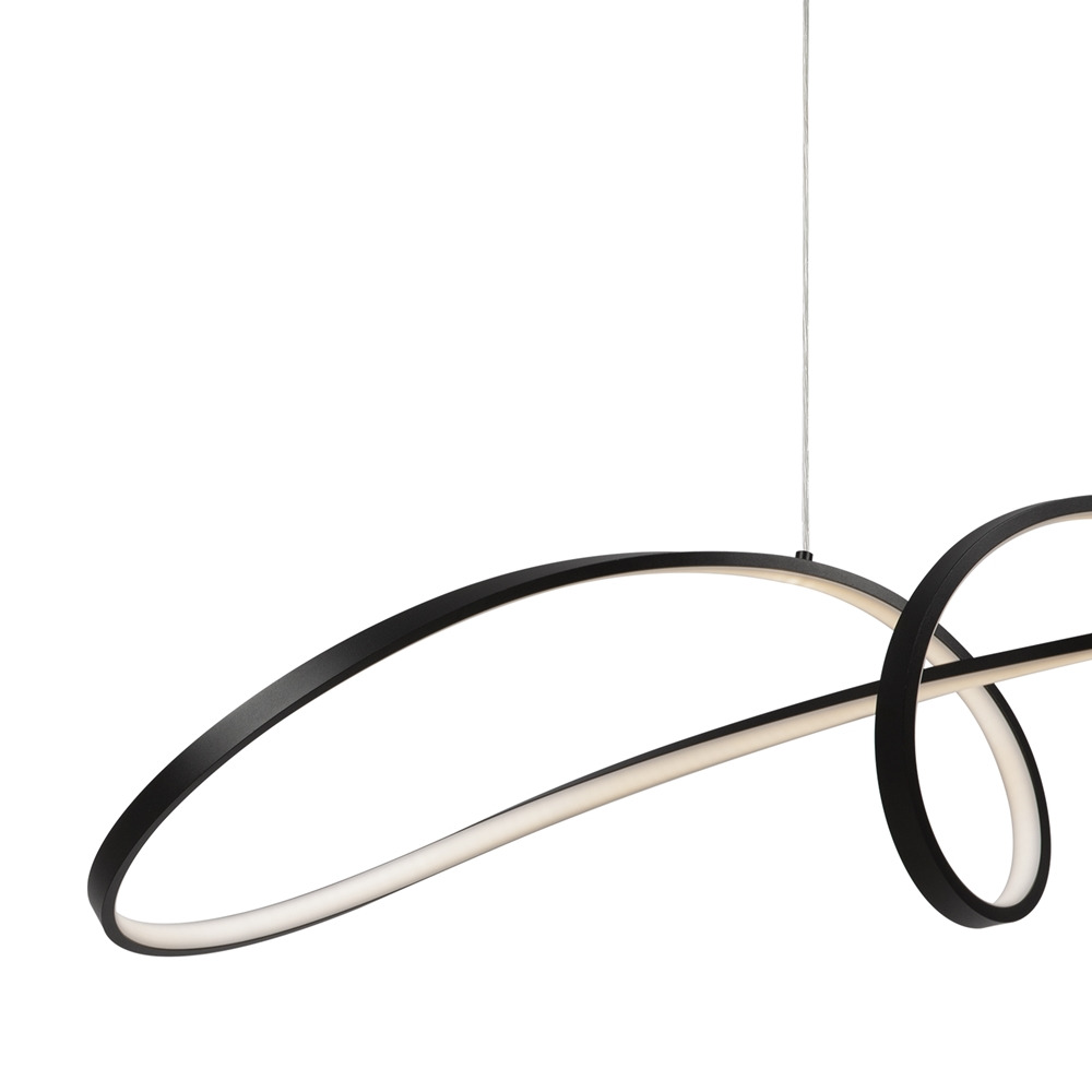 Suspension Curve 1 en aluminium avec diffuseur en torsadée original au design contemporain par Maytoni
