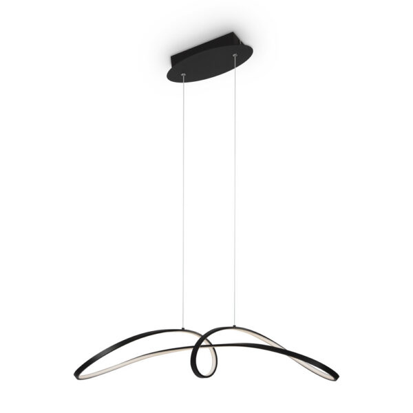 Suspension Curve en aluminium avec diffuseur en  torsadée originalau design contemporain par Maytoni