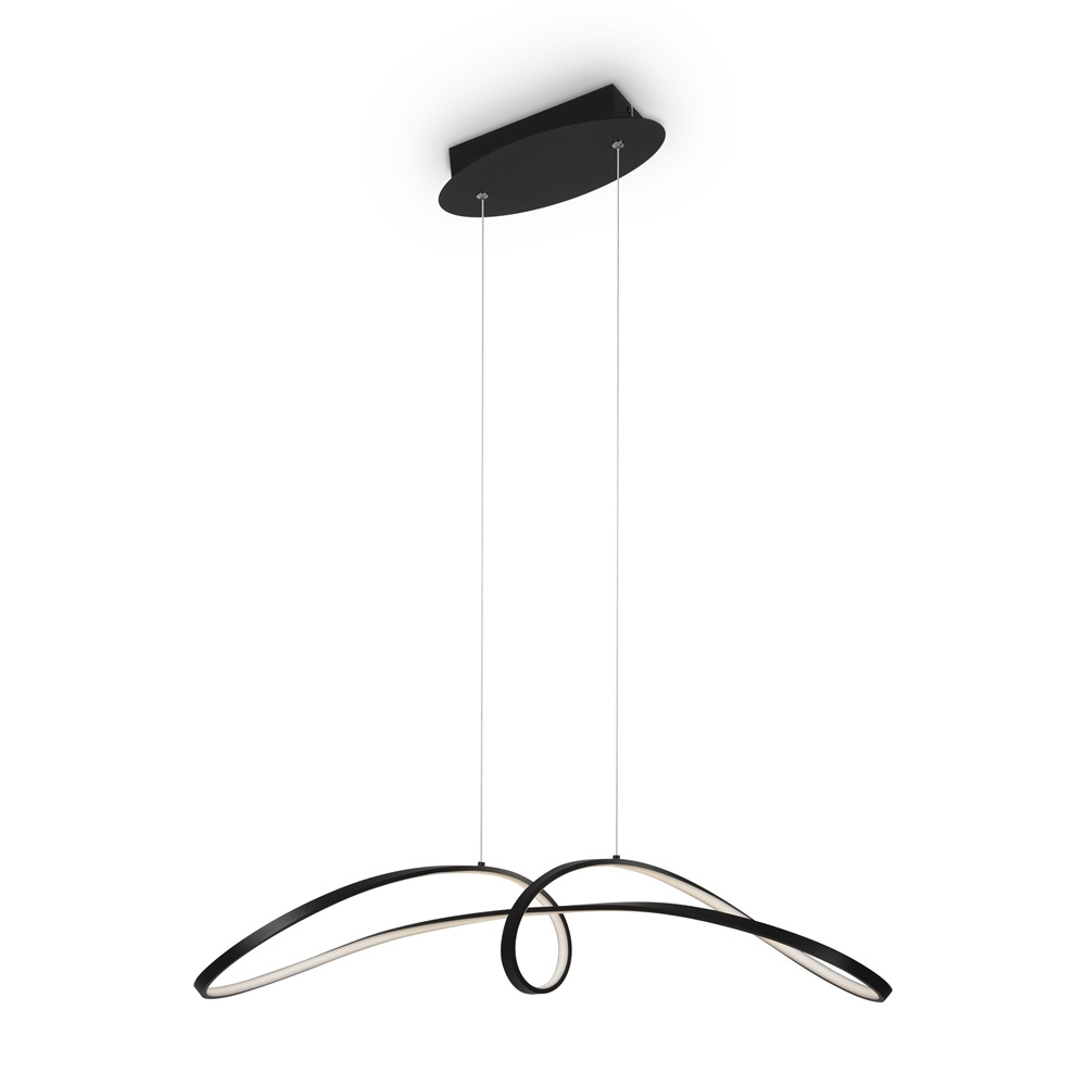 Suspension Curve en aluminium avec diffuseur en torsadée originalau design contemporain par Maytoni