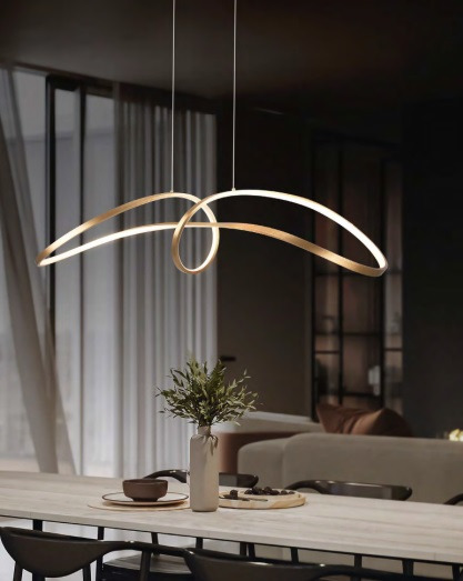 Suspension Curve 1 en aluminium avec diffuseur en torsadée original au design contemporain par Maytoni Suspension Curve 1 en aluminium avec diffuseur en torsadée original au design contemporain par Maytoni