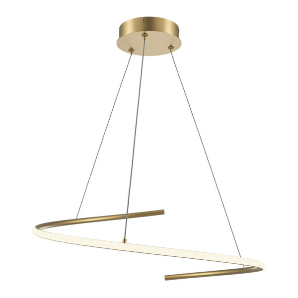 Suspension Curve 2 en aluminium avec diffuseur courbé au design contemporain par Maytoni