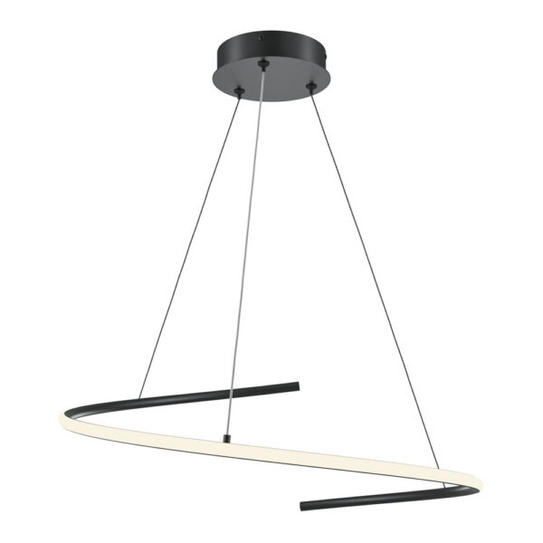 Suspension Curve 2 en aluminium avec diffuseur courbé original au design contemporain par Maytoni