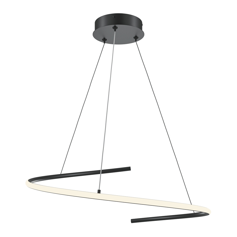 Suspension Curve 2 en aluminium avec diffuseur courbé original au design contemporain par Maytoni