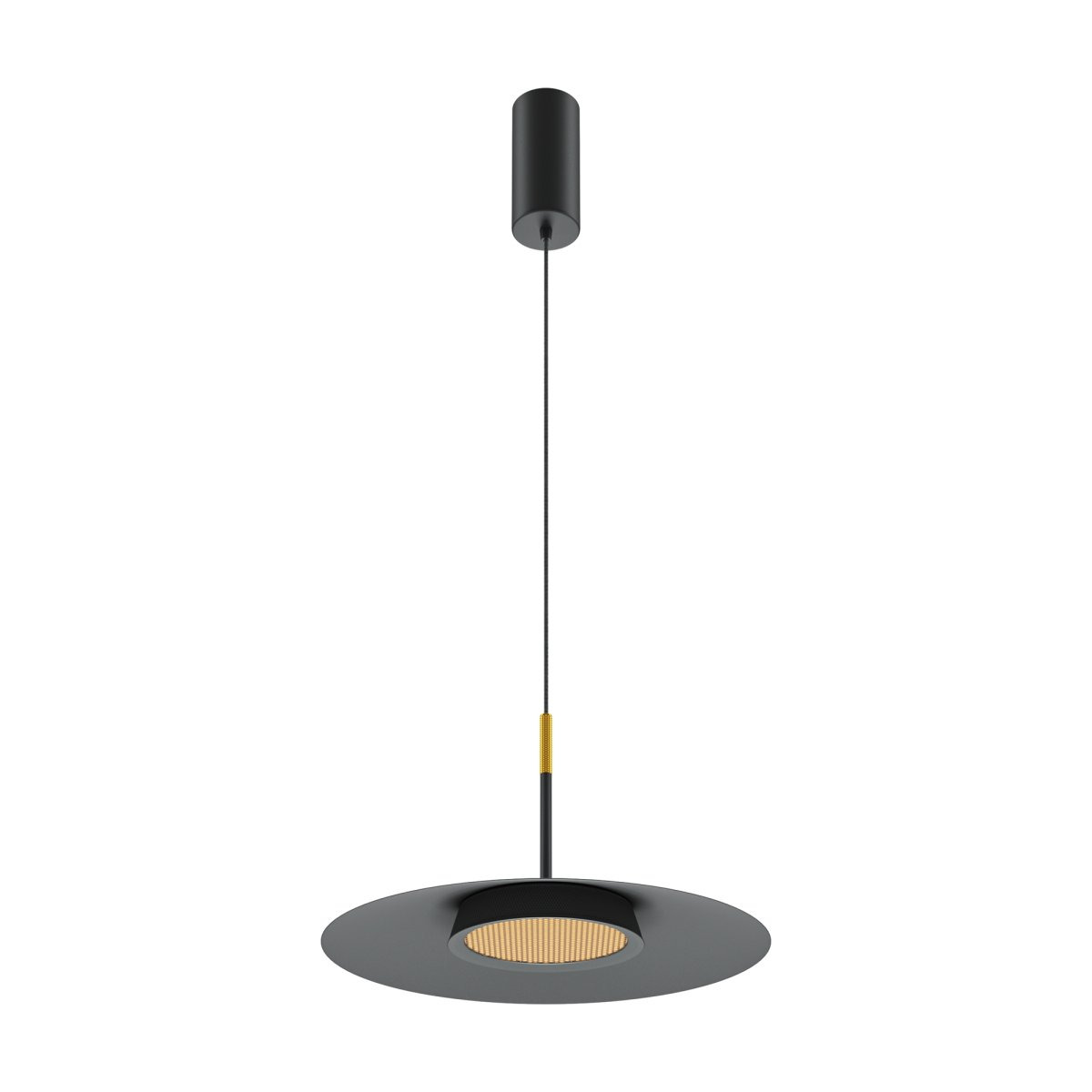 Suspension EI base en métal avec abat-jour en casquette et diffuseur rond au design contemporain par Maytoni