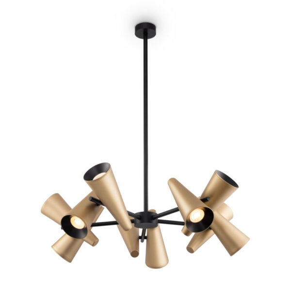 Suspension Giro base en métal et 10 globes sphériques avec bras pivotants au design contemporain par Maytoni