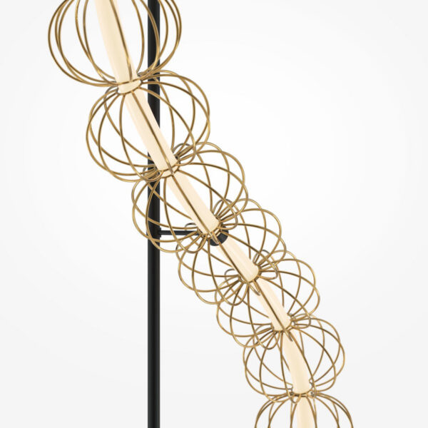 Lampadaire Golden Cage en métal avec diffuseur sphérique et décor en fil de fer au design contemporain par Maytoni