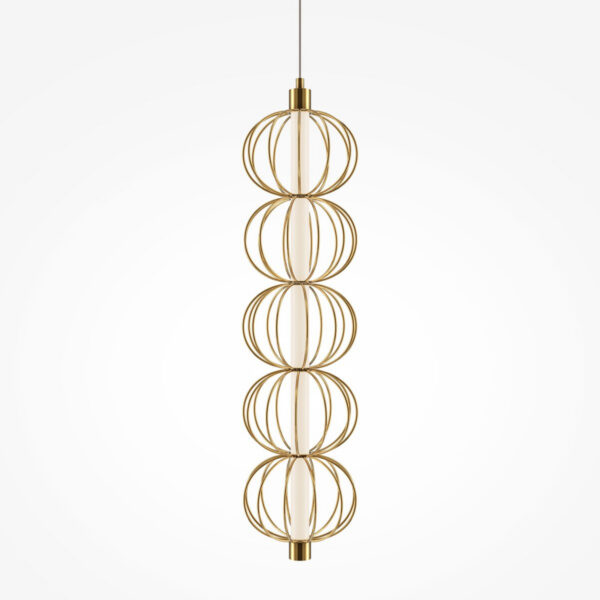 Suspension Golden Cage en métal avec diffuseur sphérique et décor en fil de fer au design contemporain par Maytoni