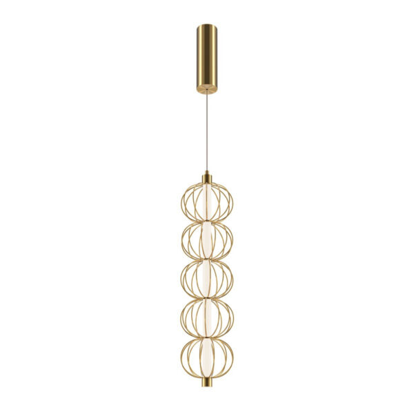 Suspension Golden Cage en métal avec diffuseur sphérique et décor en fil de fer au design contemporain par Maytoni