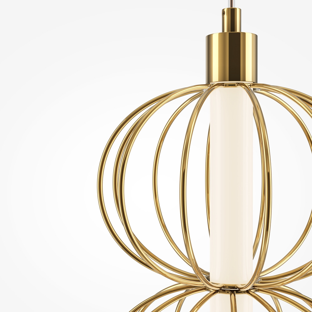 Applique Golden Cage en métal avec diffuseur sphérique et décor en fil de fer au design contemporain par Maytoni