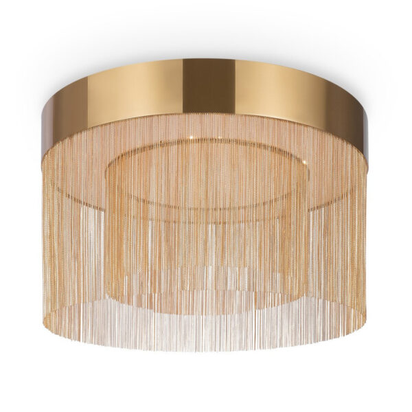 Plafonnier Imaginary base rond en métal avec des chaînes gracieuses au design contemporain par Maytoni