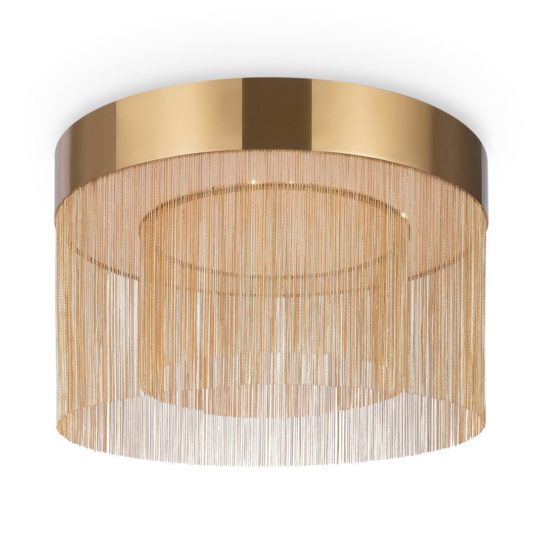 Plafonnier Imaginary base rond en métal avec des chaînes gracieuses au design contemporain par Maytoni