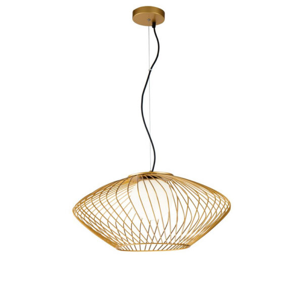 Suspension Plec base en métal et diffuseur sphérique en verre blanc au design contemporain par Maytoni