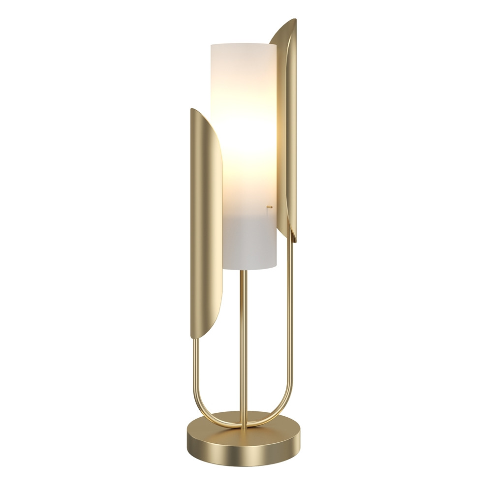 Lampe à poser Cipresso base en métal avec diffuseur en verre coulé blanc au design contemporain par Maytoni