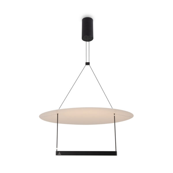 Suspension Ambience en aluminium avec abat-jour rond et plat en métal au design contemporain par Maytoni