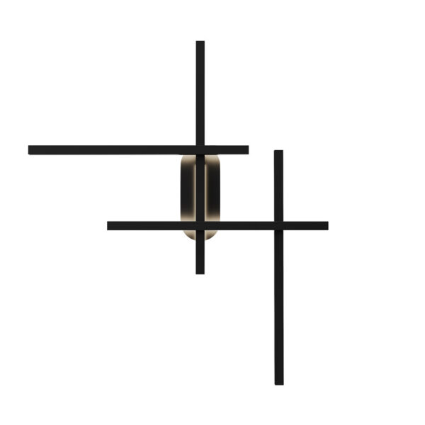 Applique Halo base en aluminium noir avec diffuseur de forme géométrique au design contemporain par Maytoni
