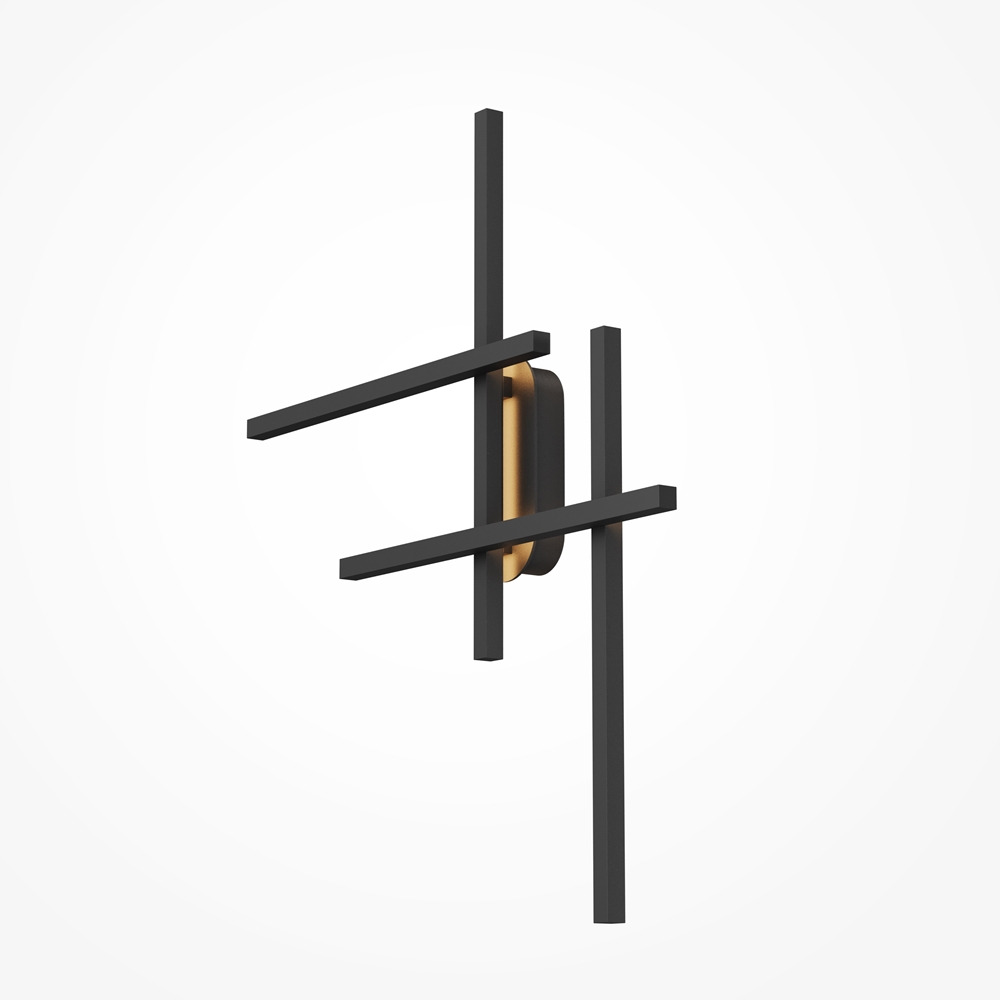 Applique Halo base en aluminium noir avec diffuseur de forme géométrique au design contemporain par Maytoni