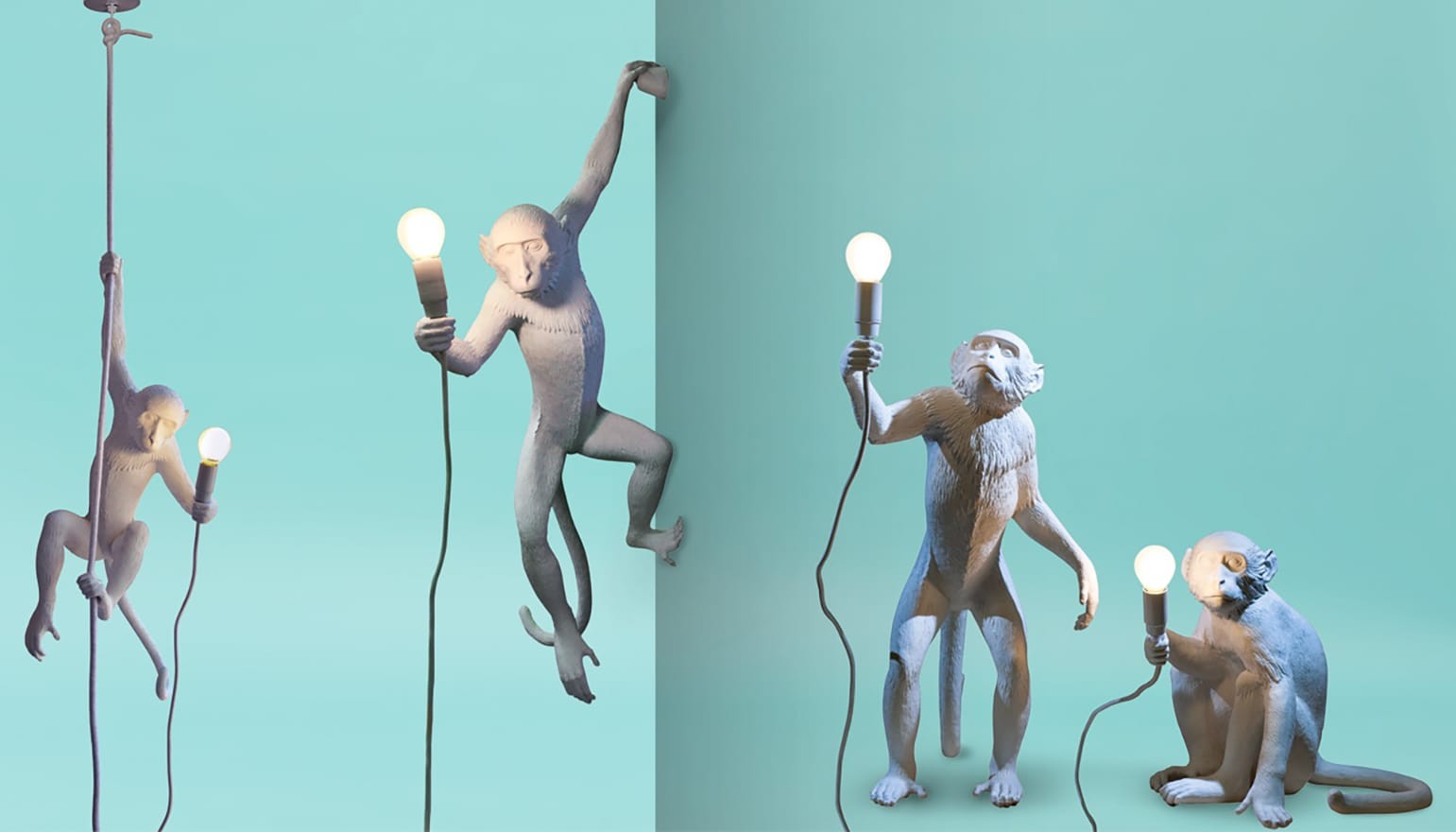 Suspension the Monkey en résine blanc par Seletti Suspension the Monkey en résine blanc par Seletti