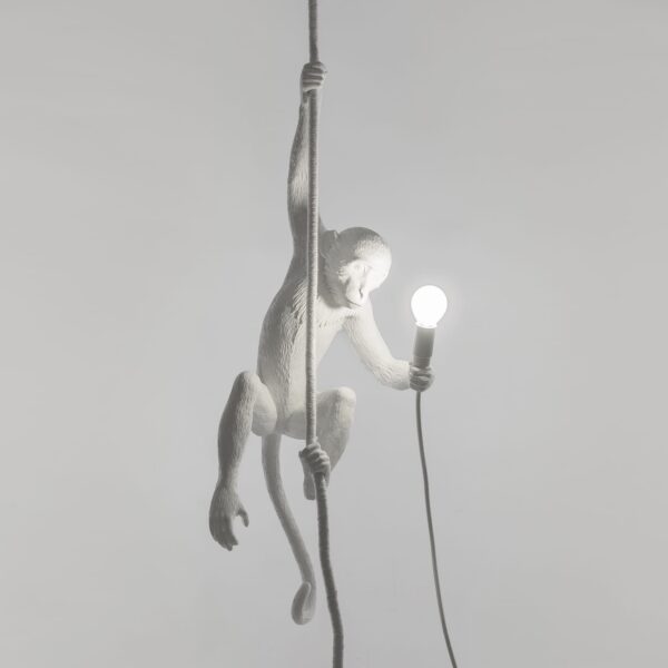 Suspension the Monkey en résine blanc par Seletti