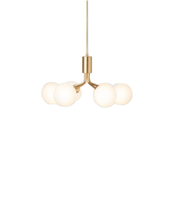 Suspension Apiales base en métal avec abat-jour Opal de taille variable au design contemporain par Sofie Refer x Nuura