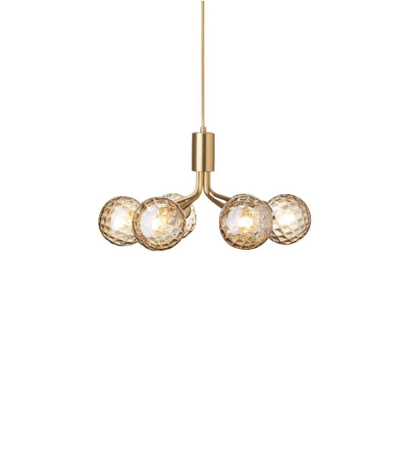 Suspension Apiales base en métal avec abat-jour ombellifères au design contemporain par Sofie Refer x Nuura