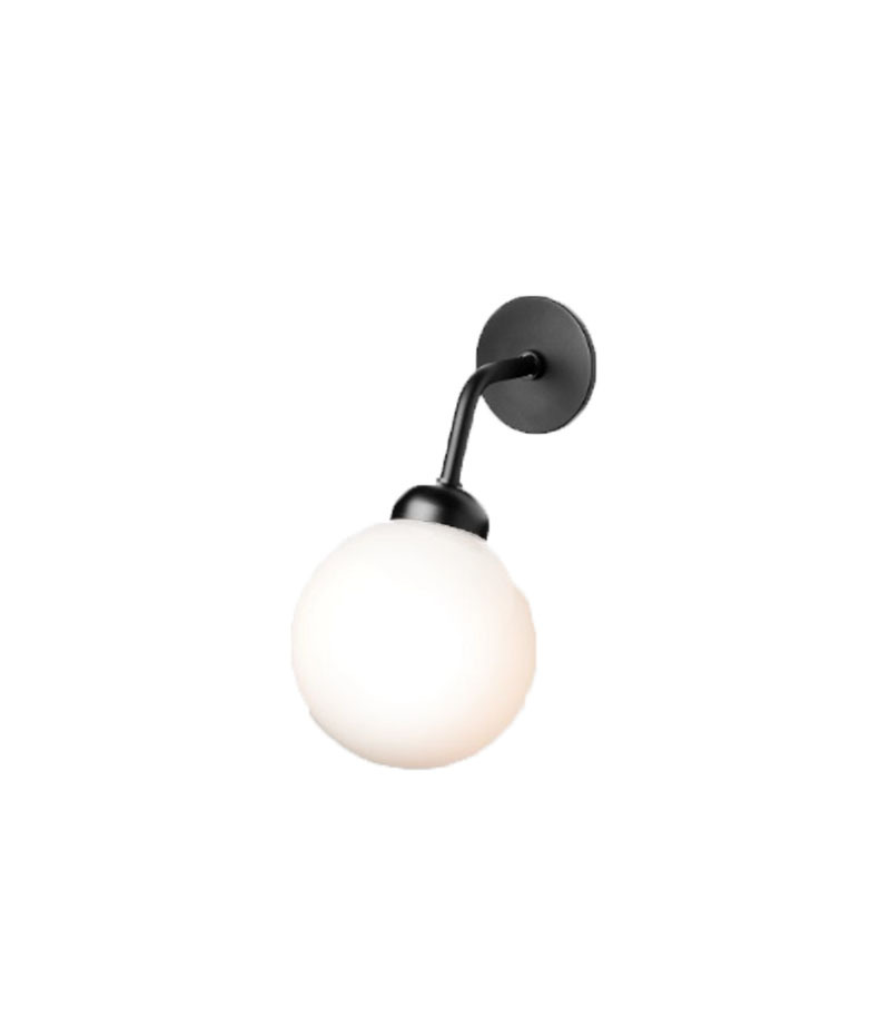 Applique encastrée Apiales base en métal avec abat-jour en verre opale blanc au design contemporain par Sofie Refer x Nuura Applique encastrée Apiales base en métal avec abat-jour en verre opale blanc au design contemporain par Sofie Refer x Nuura