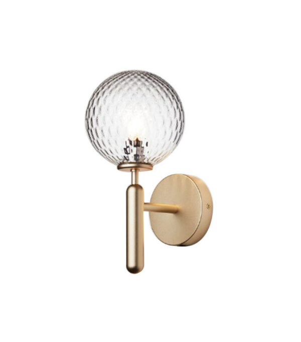 Applique Miira base en métal avec abat-jour en verre Optic Clear au design contemporain par Sofie Refer x Nuura