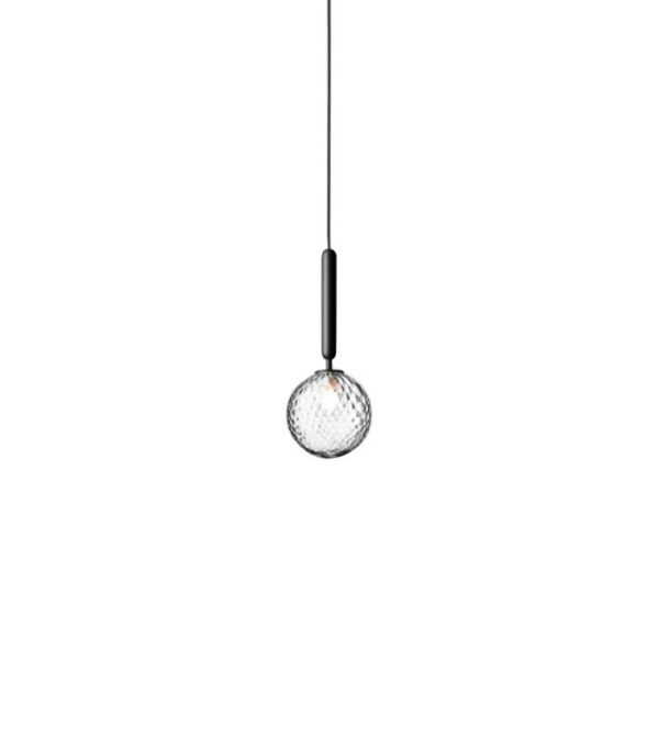 Suspension Miira en grappe avec abat-jour en verre Optic clear au design contemporain par Sofie Refer x Nuura