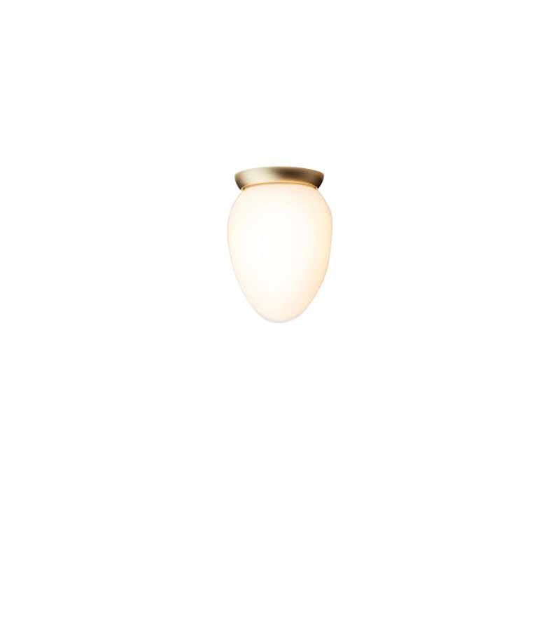 Plafonnier Rizzatto 171 base en métal avec abat-jour en verre Opal  au design contemporain par Paolo Rizzatto x Nuura