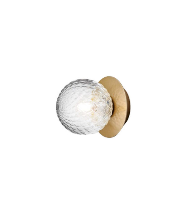 Applique Liila 1 base en métal nordique en verre soufflé Optic Clear au design contemporain par Sofie Refer x Nuura