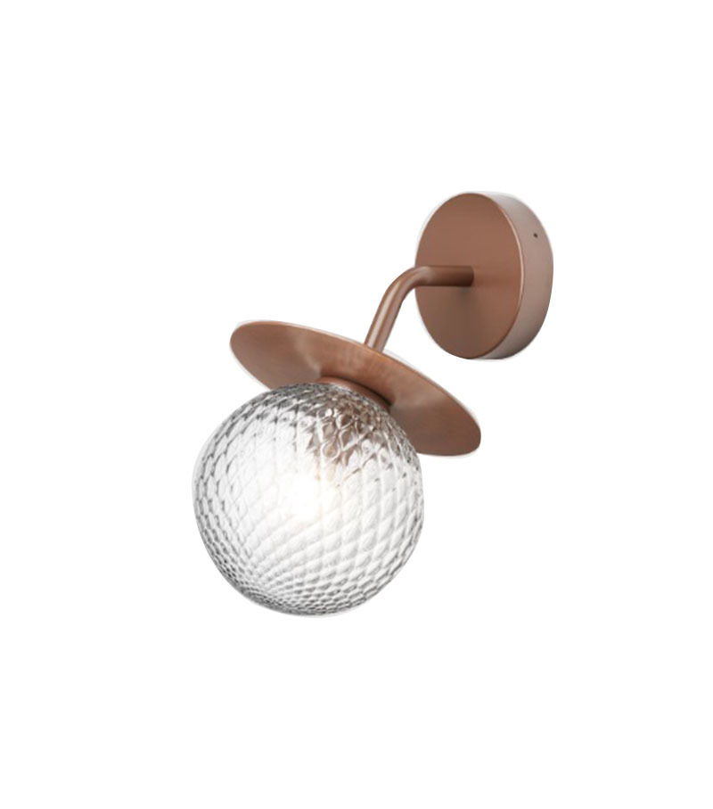 Applique extérieure Liila base en métal avec abat-jour en verre Optic Clear au design contemporain par Sofie Refer x Nuura