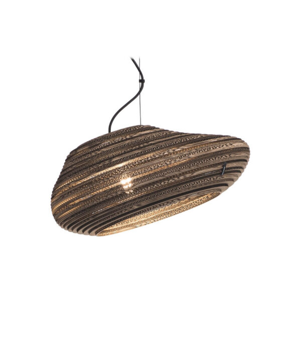 Suspension en carton Oval au design naturel par Think Paper