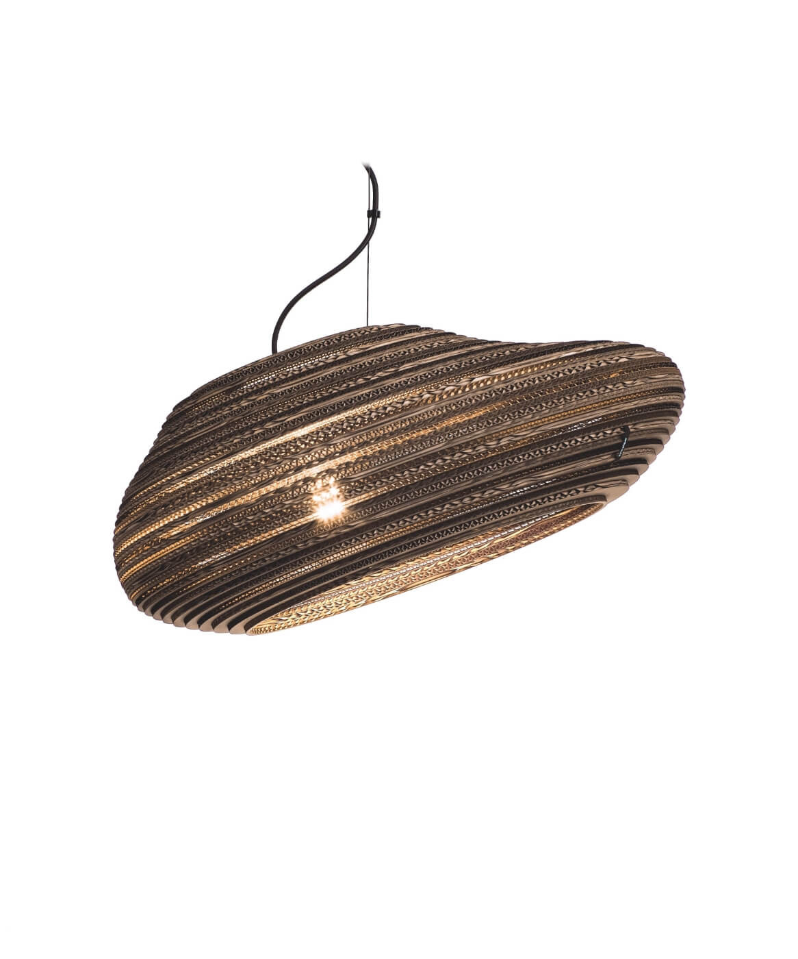 Suspension en carton Oval au design naturel par Think Paper Suspension en carton Oval au design naturel par Think Paper