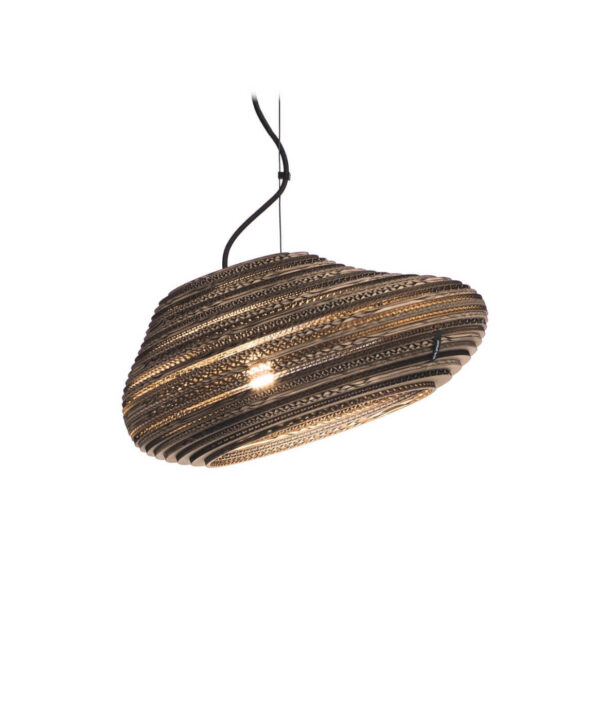 Suspension en carton Oval au design naturel par Think Paper