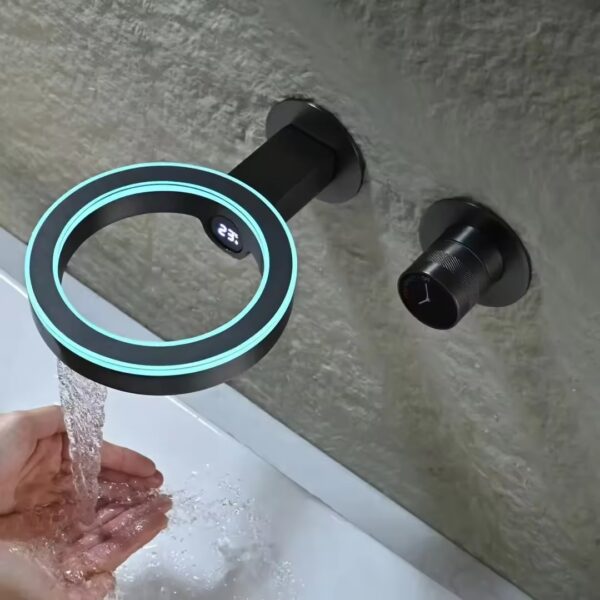Robinetterie encastrable de salle de bain Lucie thermostatique à affichage LED