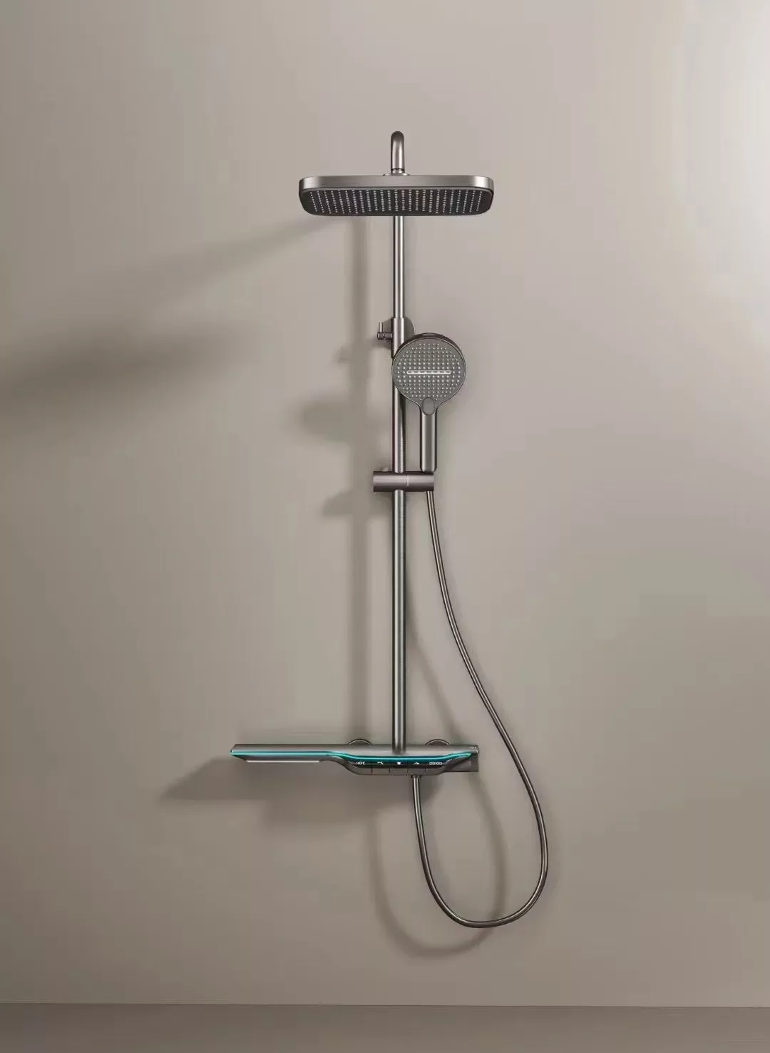 Colonne de douche Alicia thermostatique à affichage LED avec tablettes et 3 modes de sortie d'eau par Pavao Studio