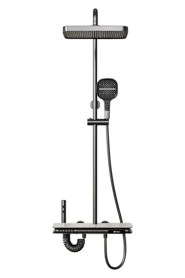 Colonne de douche Yuli avec tablette Full LED et 6 modes de sortie d'eau