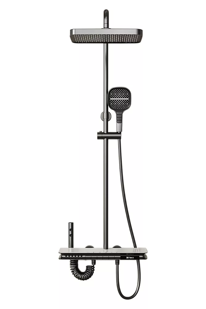 Colonne de douche Yuli avec tablette Full LED et 6 modes de sortie d'eau par Pavao Studio