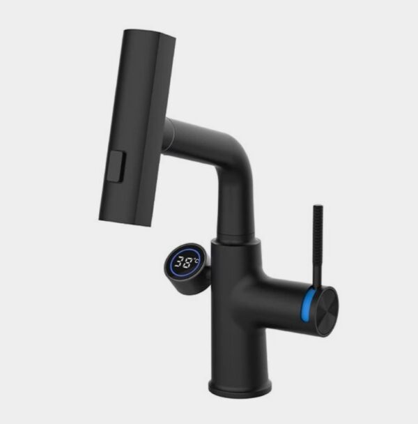 Robinetterie de salle de bain Helena thermostatique à affichage LED avec pulvérisateur extractible