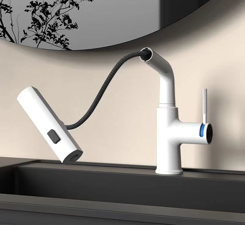 Robinetterie de salle de bain Helena thermostatique à affichage LED avec pulvérisateur extractible par Pavao Studio Robinetterie de salle de bain Helena thermostatique à affichage LED avec pulvérisateur extractible par Pavao Studio