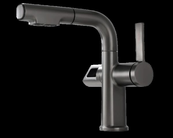 Robinetterie de salle de bain Hugo thermostatique à affichage LED avec pulvérisateur extractible