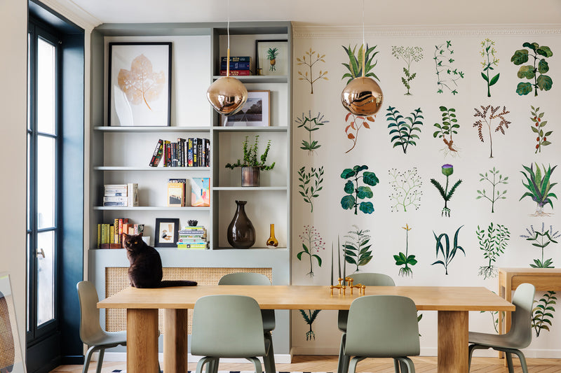 Papier peint design Herbarium par Cécile Figuette x Bien fait Paris